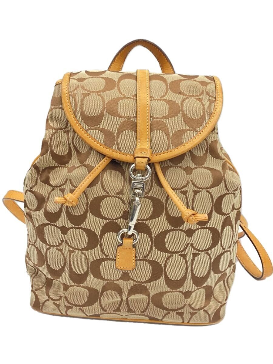 【中古】COACH◆背嚢/--/BRW/総柄【御徒面子】