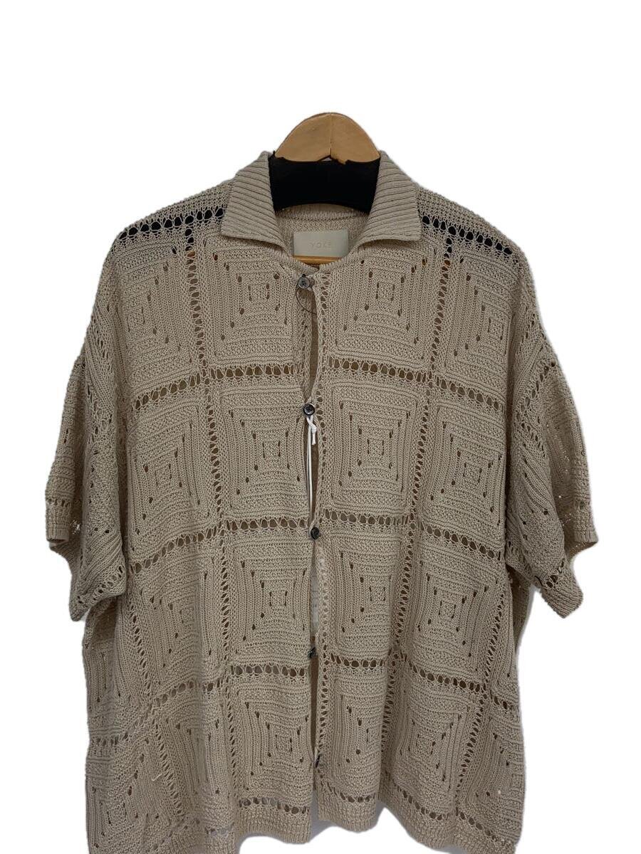 【中古】YOKE◆25SS/引き舟付/CROCHET KNIT SHIRT/半袖プルオーバー/2/ベージュ/YK25SS001011S//【メンズウェア】
