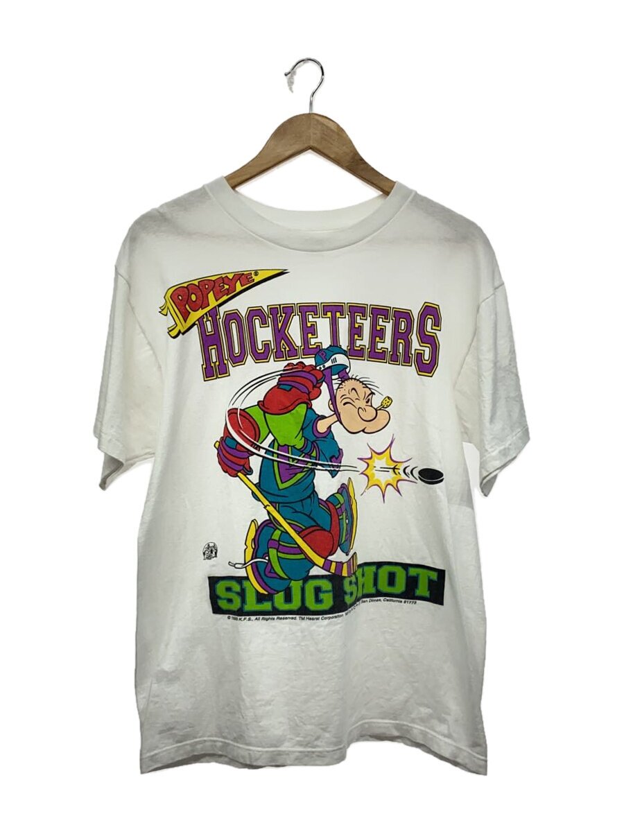 【中古】93s/FL ROBINSON/POPEYE/HOCKETEERS/プルオーバー/シングル/M/綿織物/WHT【メンズウェア】