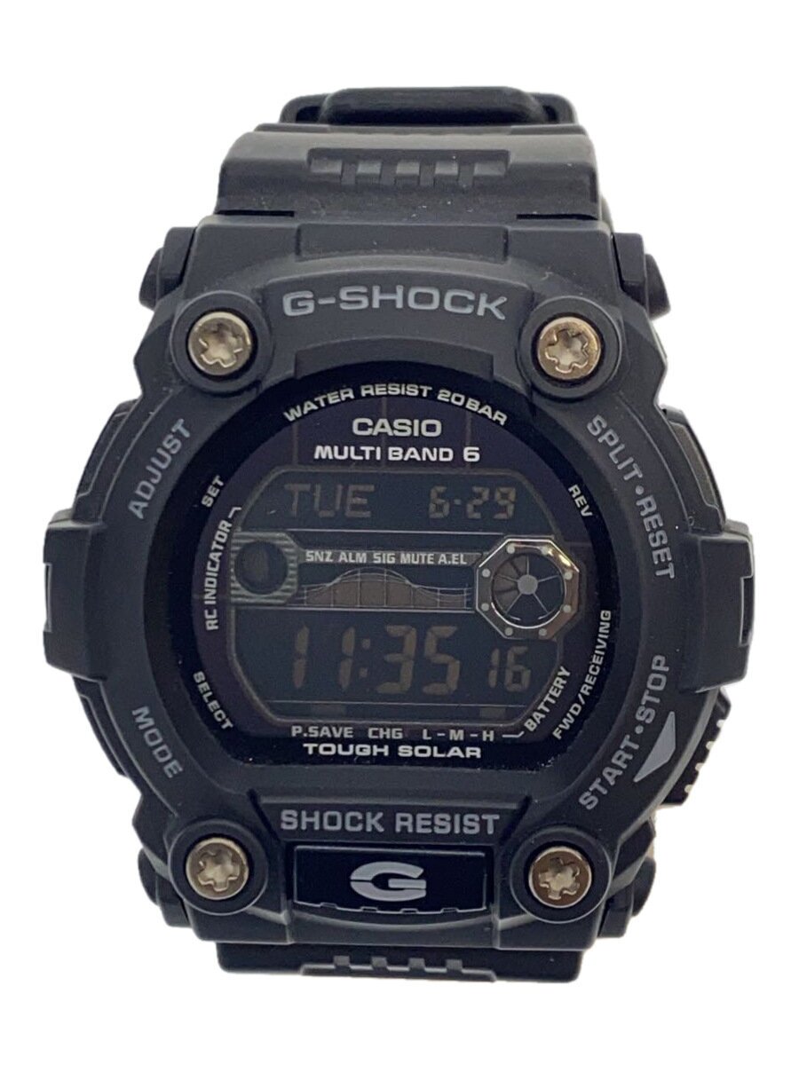 【中古】CASIO◆ソーラーウオッチ・G-SHOCK/デジタル/BLK【服飾雑貨他】