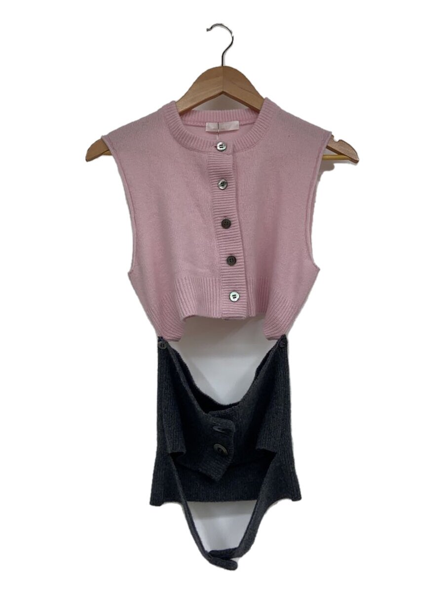 【中古】KAYLE/24SS/WOOL KNIT VEST WAIST WARMER SET/編み物/FREE/さくら色/【レディース御召しもの】
