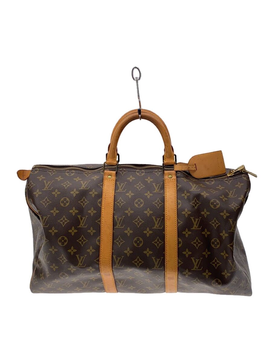 【中古】LOUIS VUITTON◆キーポル50_モノグラム・帆布_BRW/PVC/BRW/※内側汚れた状態有り【御徒面子】