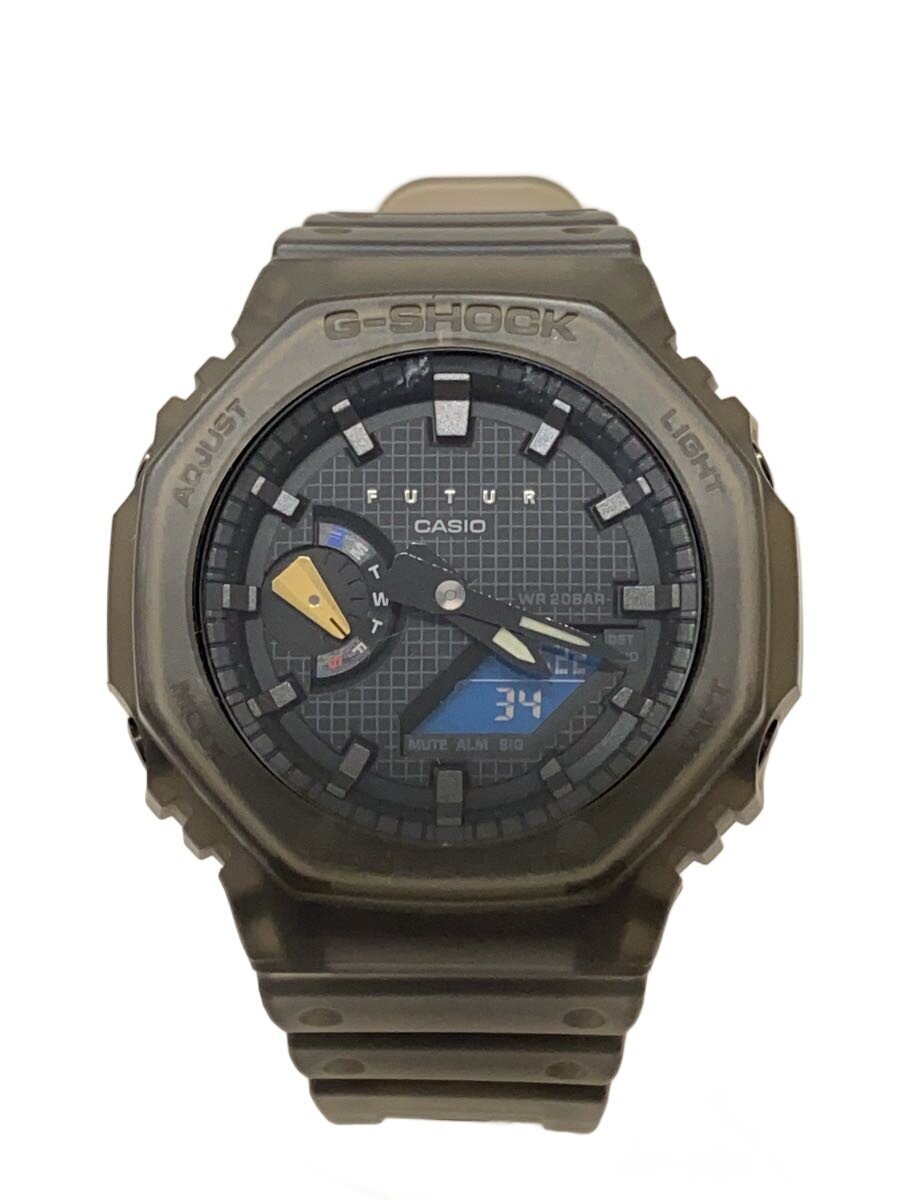 【中古】CASIO◆石英ウオッチ_G-SHOCK/デジアナ/天然ゴム/GRY/GRY【服飾雑貨他】