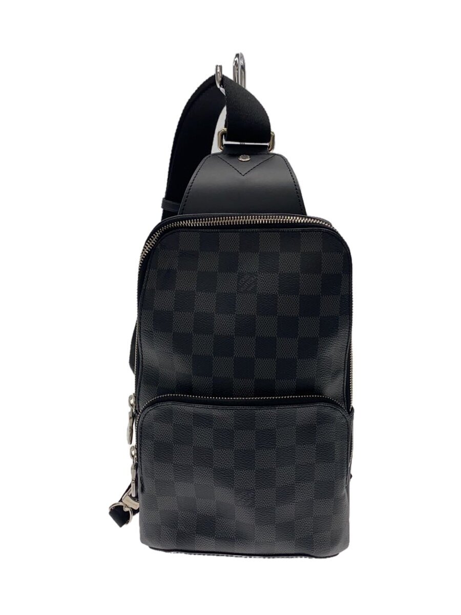 【中古】LOUIS VUITTON◆アヴェニュー・スリングバッグ_ダミエ・グラフィット_BLK/PVC/BLK【御徒面子】