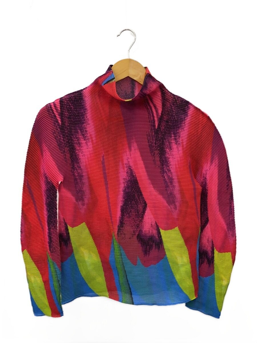 【中古】ISSEY MIYAKE◆長袖ティーシャツ/--/ポリエステル/マルチ色つや【レディース御召しもの】