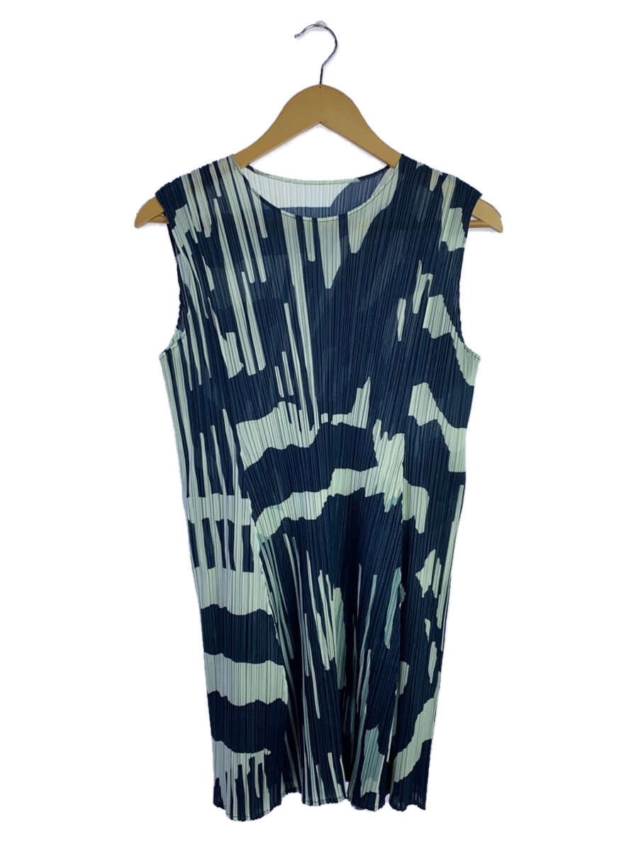 【中古】PLEATS PLEASE ISSEY MIYAKE◆REFRACTION/ノースリーブ衣裳/3/ポリエステル/NVY/総柄/PP51JT702//【レディース御召しもの】