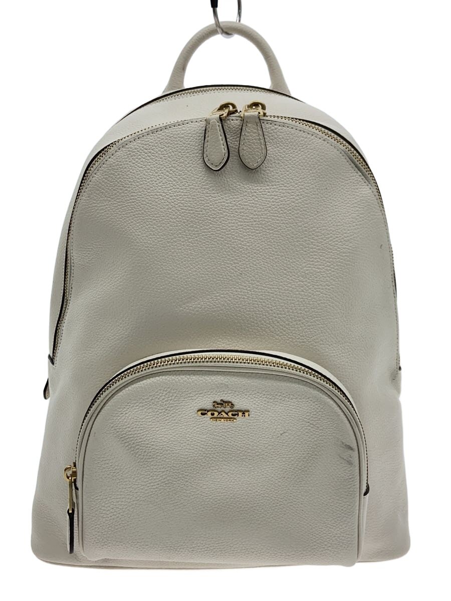 【中古】COACH◆背嚢/なめし革/WHT/93836【御徒面子】