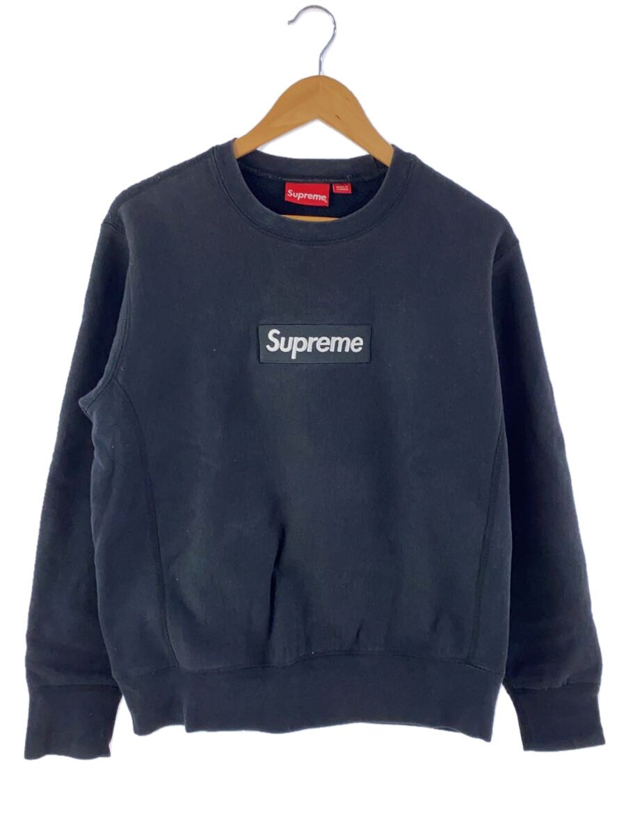 【中古】Supreme◆Box Logo Crewneck Sweatshirt/S/綿織物/BLK/無地【メンズウェア】
