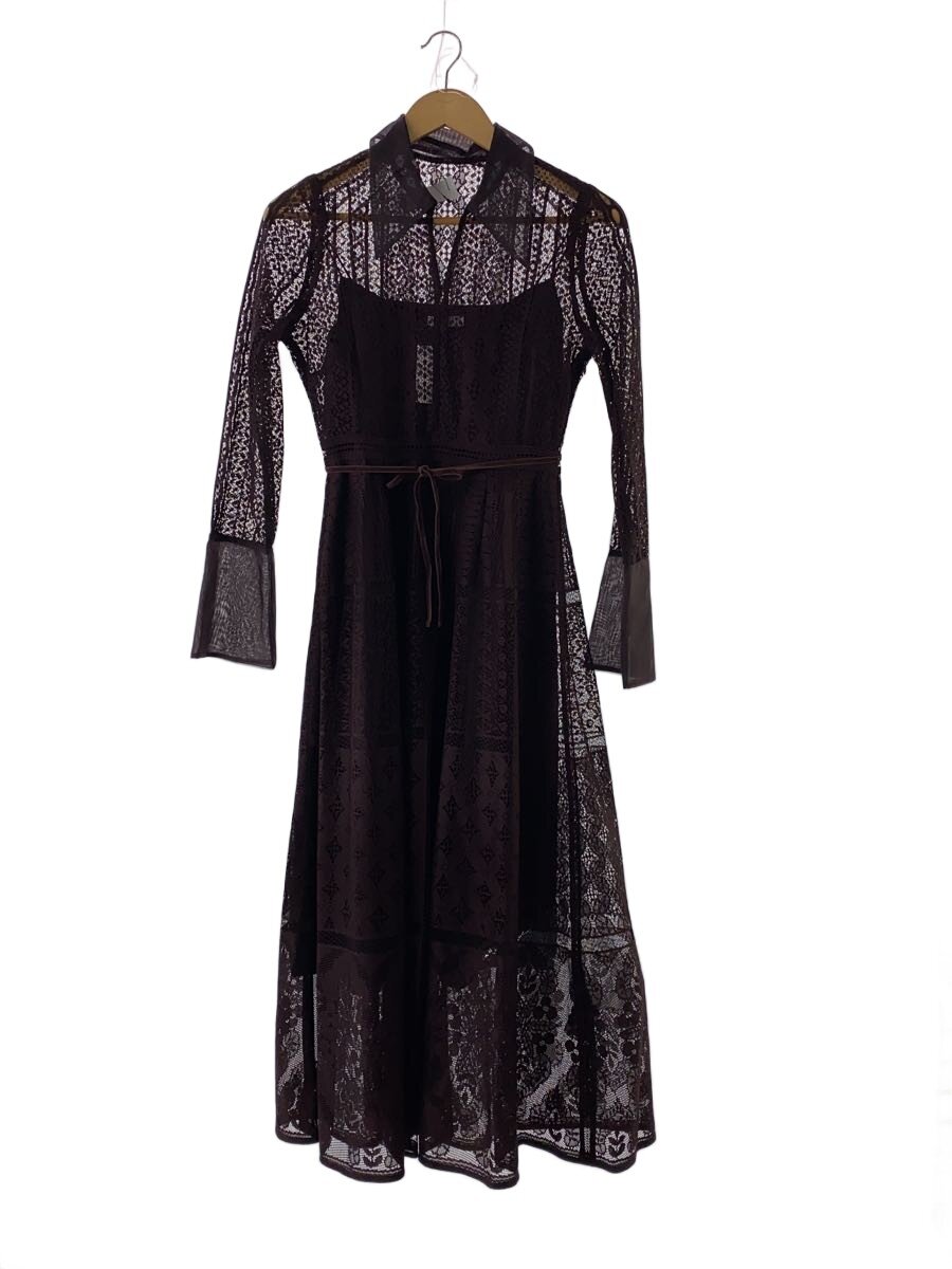 【中古】FRAY I.D◆ファインモチーフパネルレースドレス/長袖衣裳/0/ポリエステル/BRD/FWFO225503/? NULL ?【レディース御召しもの】