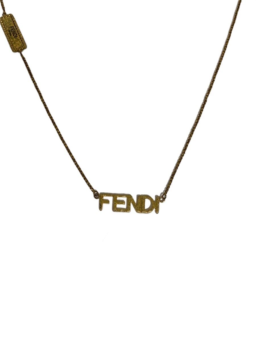 【中古】FENDI◆ロゴプレートネックレス/--/GLD/とっ始め有/レディース【服飾雑貨他】