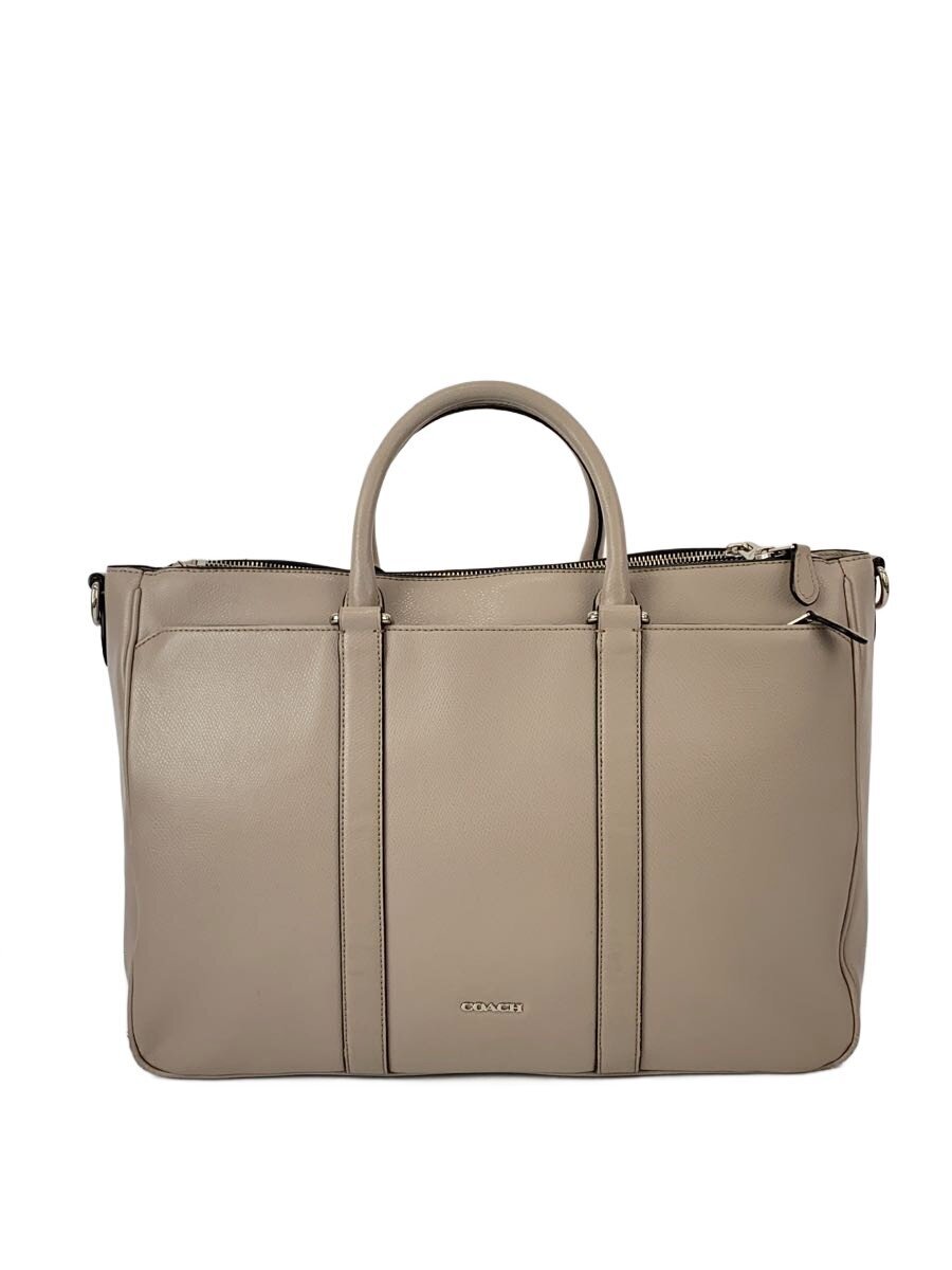 【中古】COACH◆商行為うしろ側/トートバッグ/グレージュ/なめし革/F71695【御徒面子】