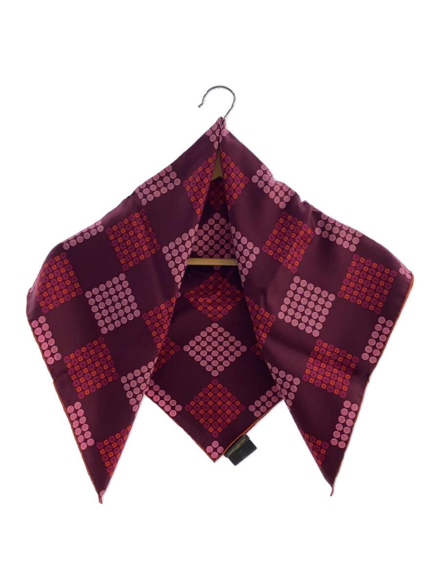 【中古】LOUIS VUITTON◆カレ・ダミエシークイン_ダミエ・エベヌ_RED/地絹/RED/レディース【服飾雑貨他】