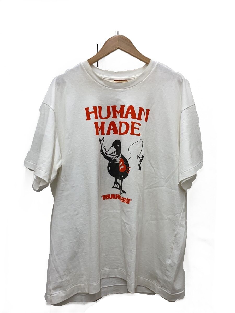 【中古】HUMAN MADE◆プルオーバー/XXL/綿織物/WHT/無地/HM29TE026/汚れた状態有【メンズウェア】