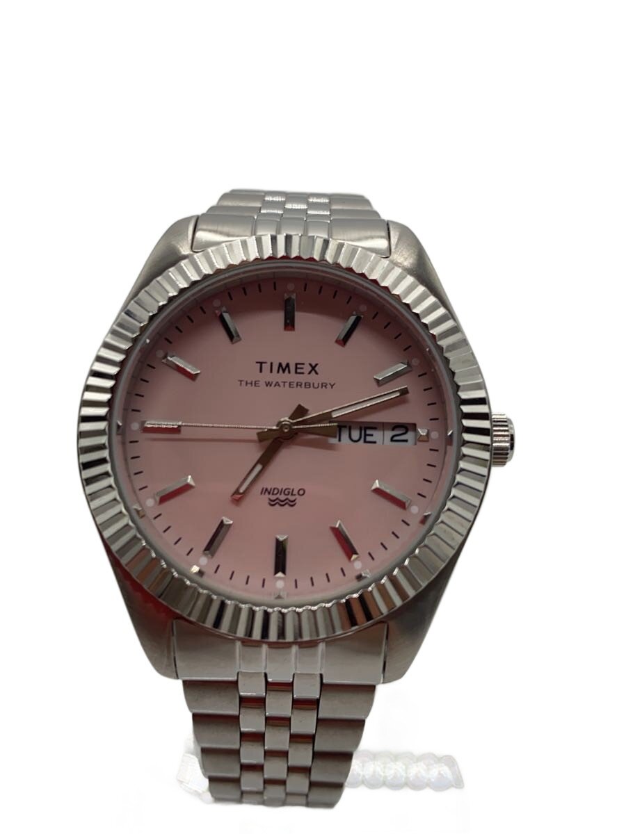 【中古】TIMEX◆石英ウオッチ/アナログ/ステンレス鋼/PNK/SLV/SS/TW2V66600/Waterbury Legacy【服飾雑貨他】