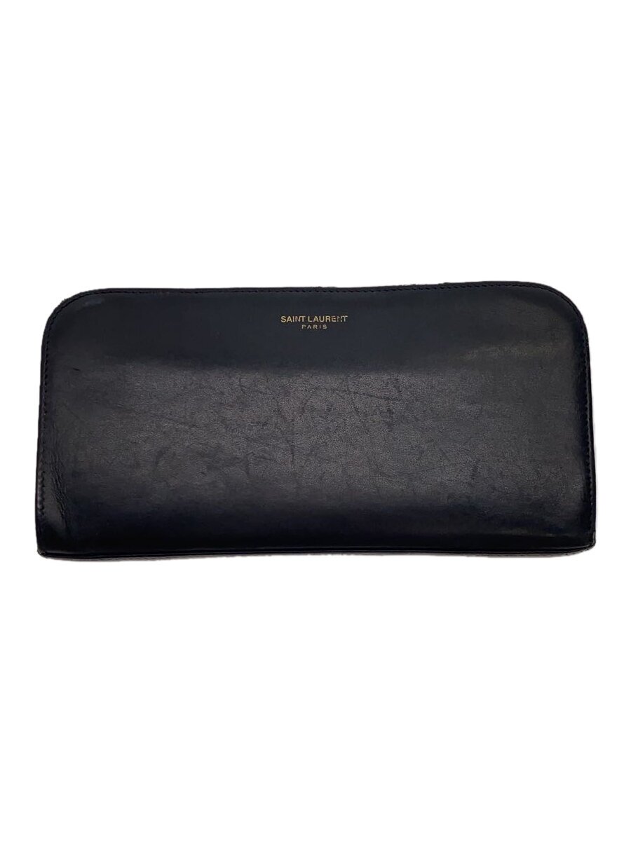【中古】SAINT LAURENT◆長紙入れ/なめし革/BLK/無地/メンズ/INN326599・0216【服飾雑貨他】