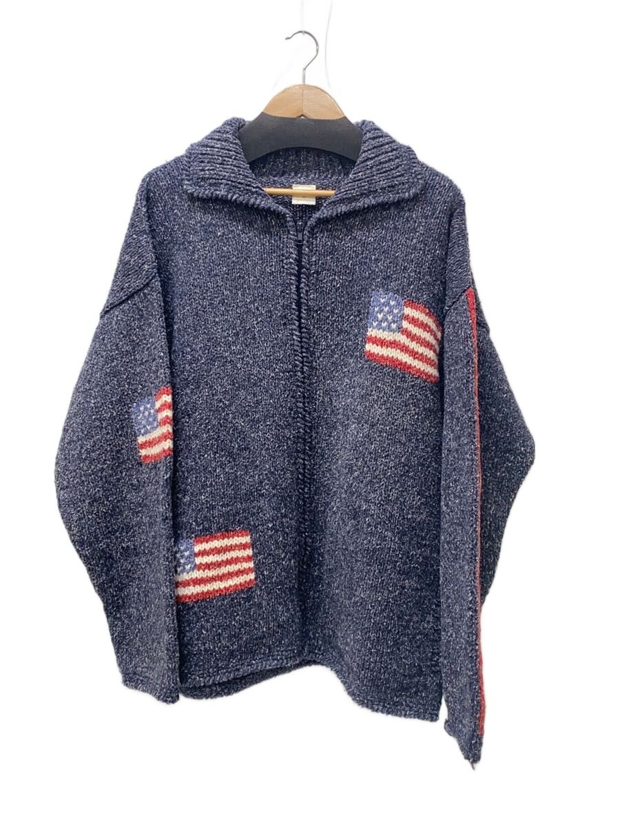 【中古】QUICHUA MAQUI/星条旗_ジップアップエクアドルニット/XL/紺【メンズウェア】｜2ｎｄ STREET 店
