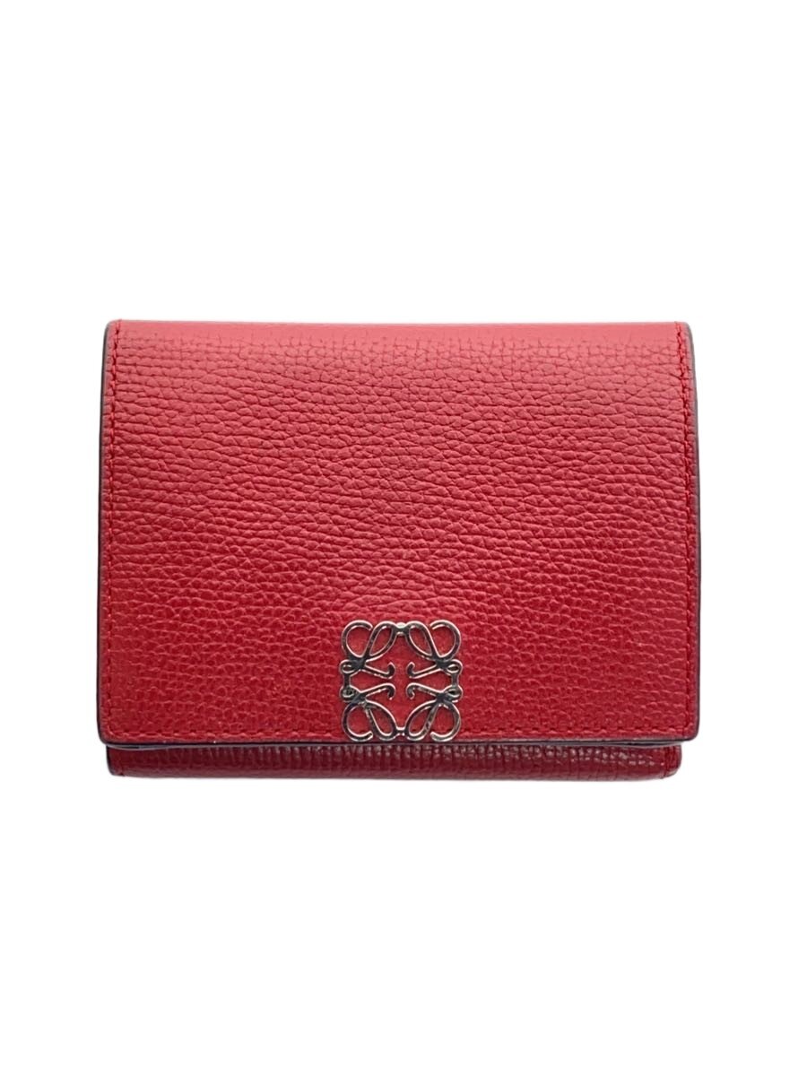 【中古】LOEWE◆3つ折り札入れ/--/RED/レディース【服飾雑貨他】