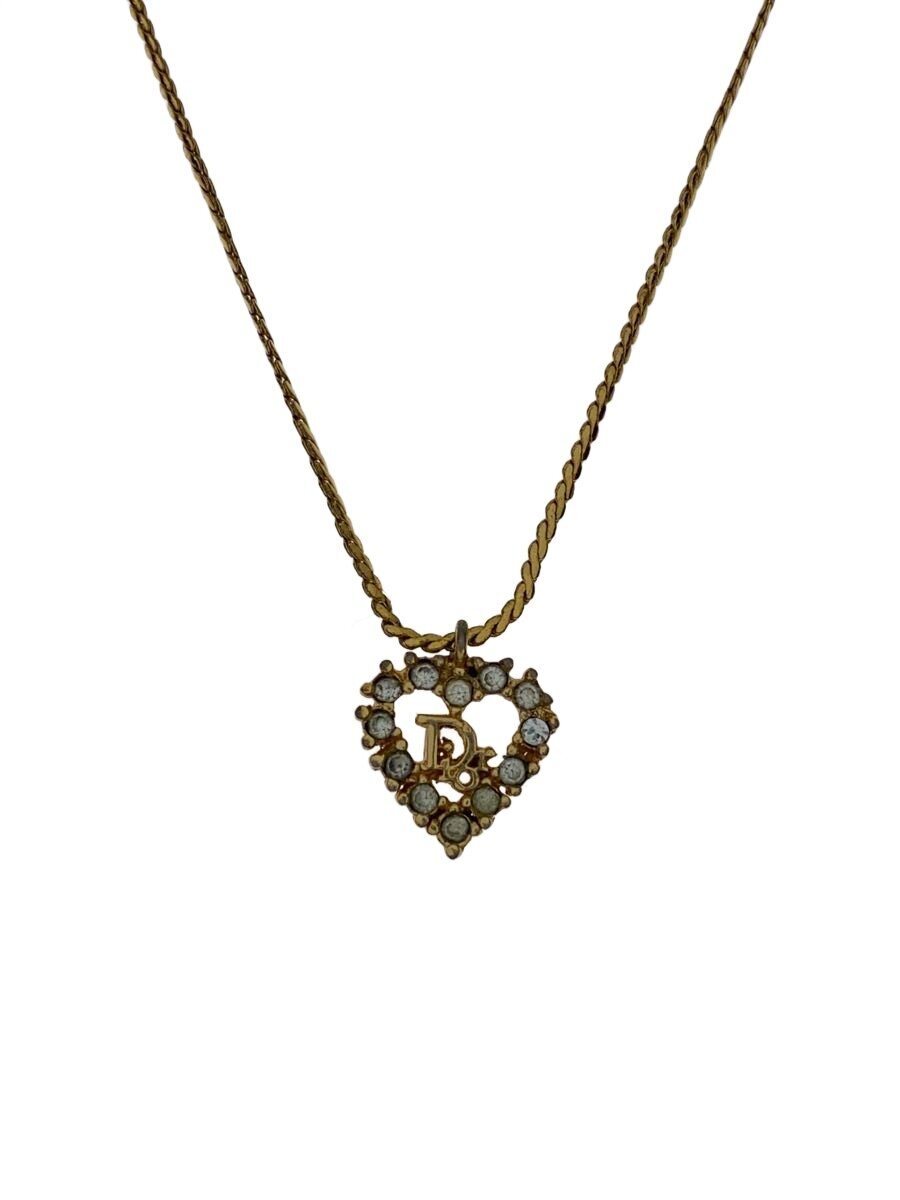 【中古】Christian Dior◆首飾り/--/GLD/いの一番有/レディース/diorロゴタイプ/ハート型主題/生産ライン石ころ【服飾雑貨他】