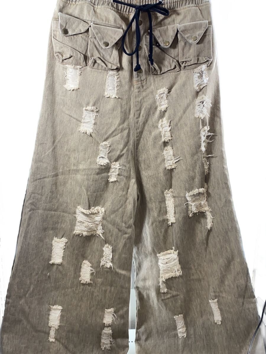 【中古】YORI SPORT◆ボトム/ダメージ加工/32/コットン/KHK【メンズウェア】|2nd STREET 店