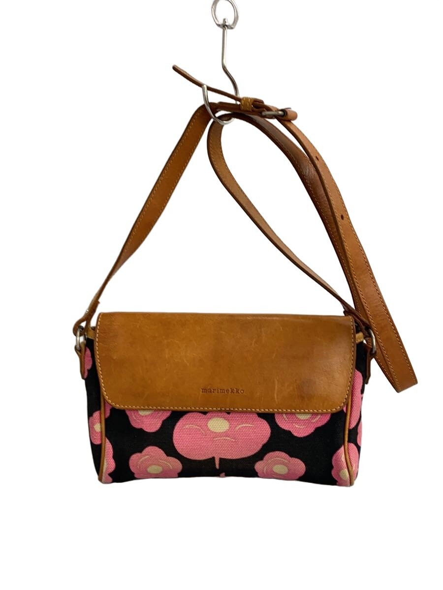 【中古】marimekko◆ショルダーバッグ/帆布/マルチ色合い/総柄【御徒面子】