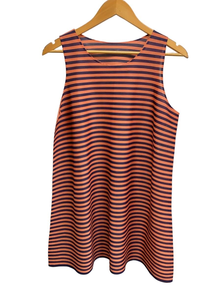 【中古】PLEATS PLEASE ISSEY MIYAKE◆ノースリーブプリーツチュニック/3/ポリエステル/ORN/間借り人/jt564//【レディース御召しもの】