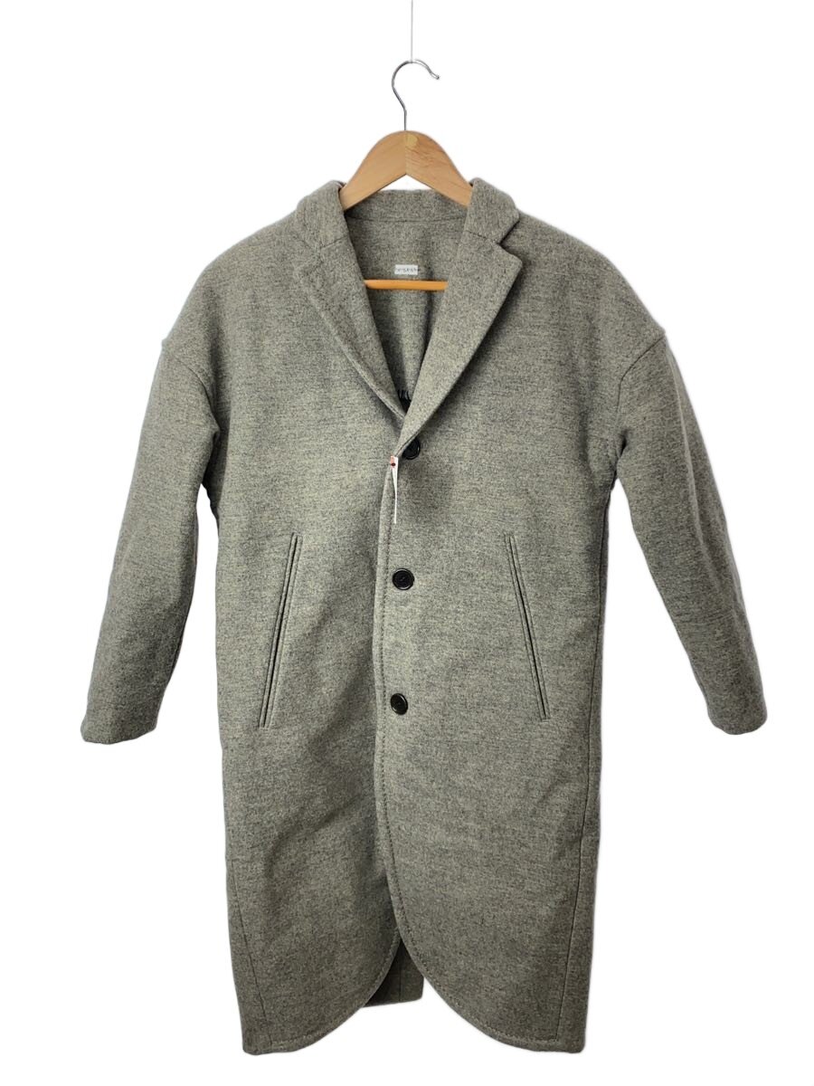 【中古】homspun◆チェスターコート/S/羊毛/GRY/132-0072【レディース御召しもの】