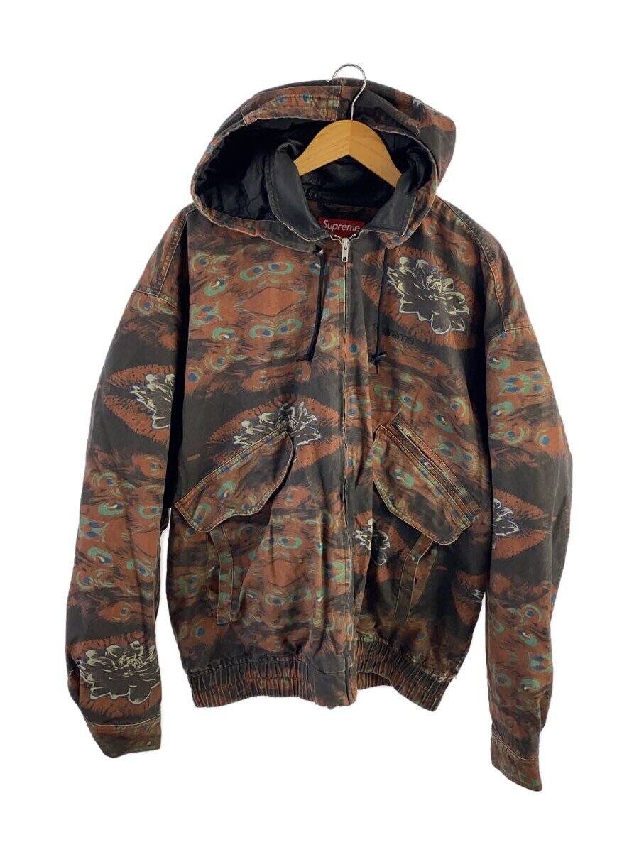 【中古】Supreme◆23aw/leather collar utility jacket/上衣/XXL/綿織物/BRW/総柄【メンズウェア】