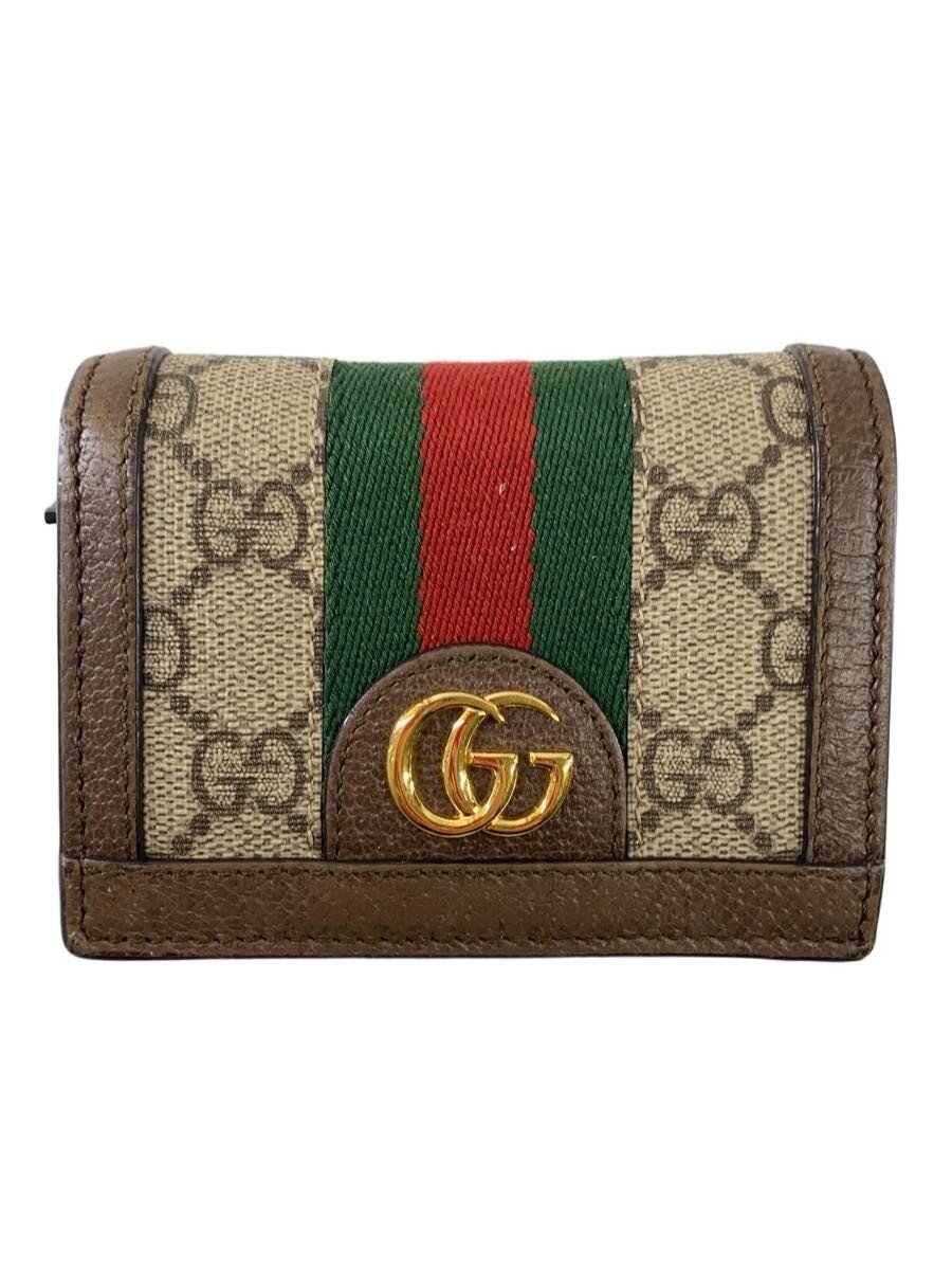 【中古】GUCCI◆2つ折り札入れ/--/BRW/レディース/523155・0416【服飾雑貨他】