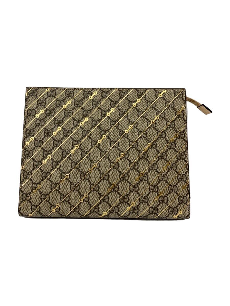 【中古】GUCCI◆二番目御徒面子/--/ベージュ/総柄/774345/ホースビットストライプ【御徒面子】