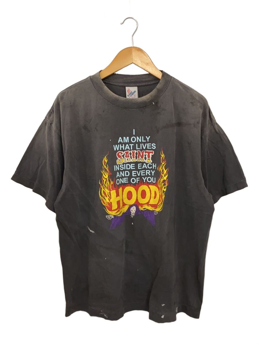 【中古】SAINT MICHAEL◆トップス/L/--/GRY/刷り上げる/SM-HR8-0000-C69/25SS/ STHD SS TEE HOOD【メンズウェア】