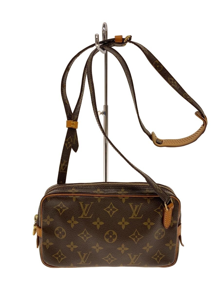 【中古】LOUIS VUITTON◆ポシェット・マルリー・バンドリエール_モノグラム・帆布/PVC/BRW【御徒面子】