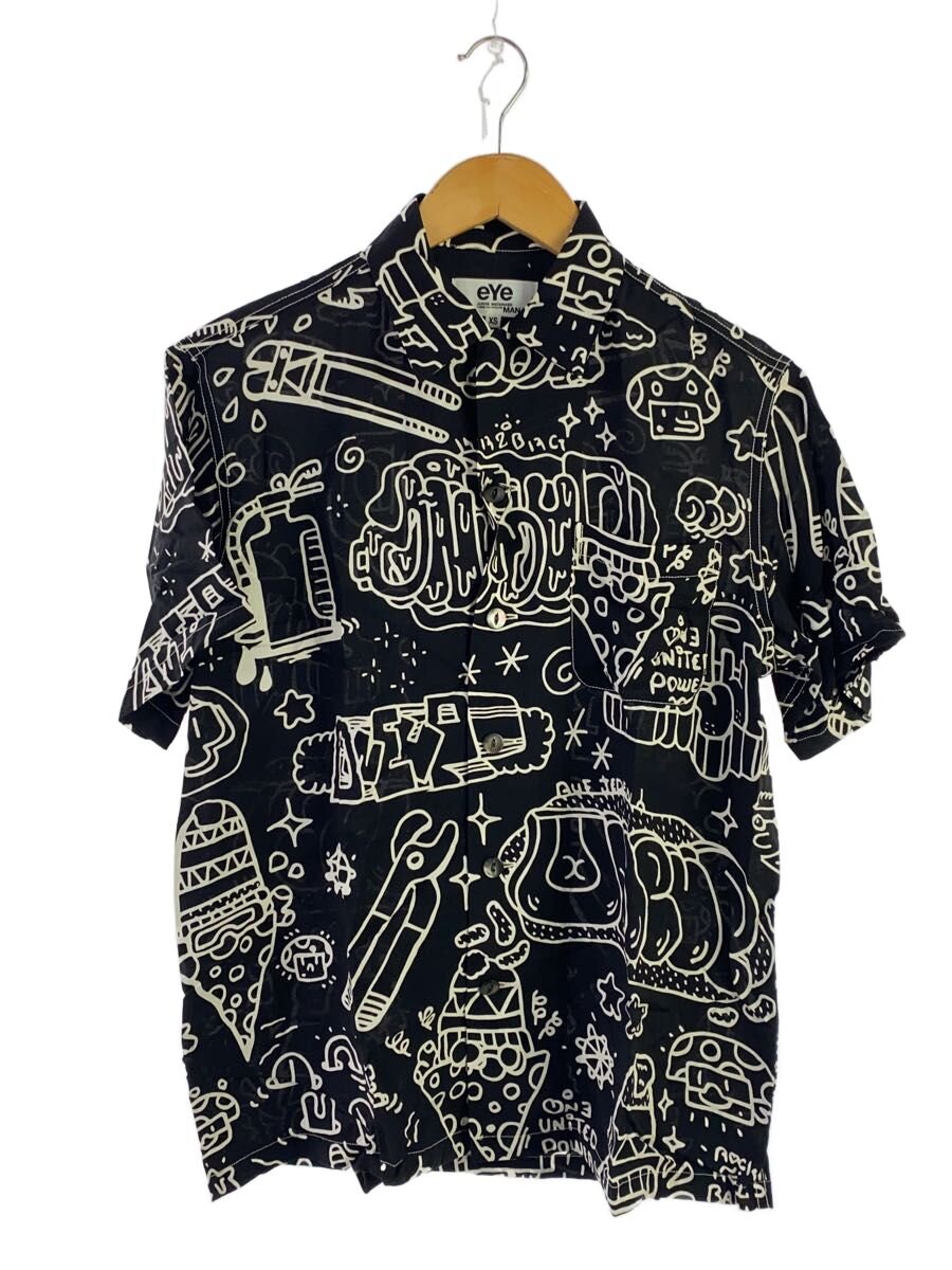 【中古】JUNYA WATANABE COMME des GARCONS◆キュプラボイルプリントシャツ/XS/AD2017/BLK/総柄/WA-B908//【メンズウェア】