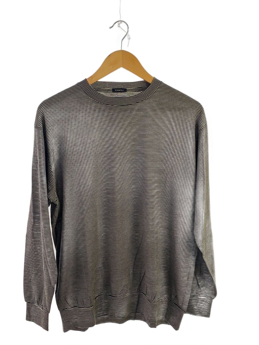 【中古】COMOLI◆24SS/炎節羊毛長袖労働者の一団/長袖プルオーバー/2/羊毛/GRY/Z01-05022【メンズウェア】