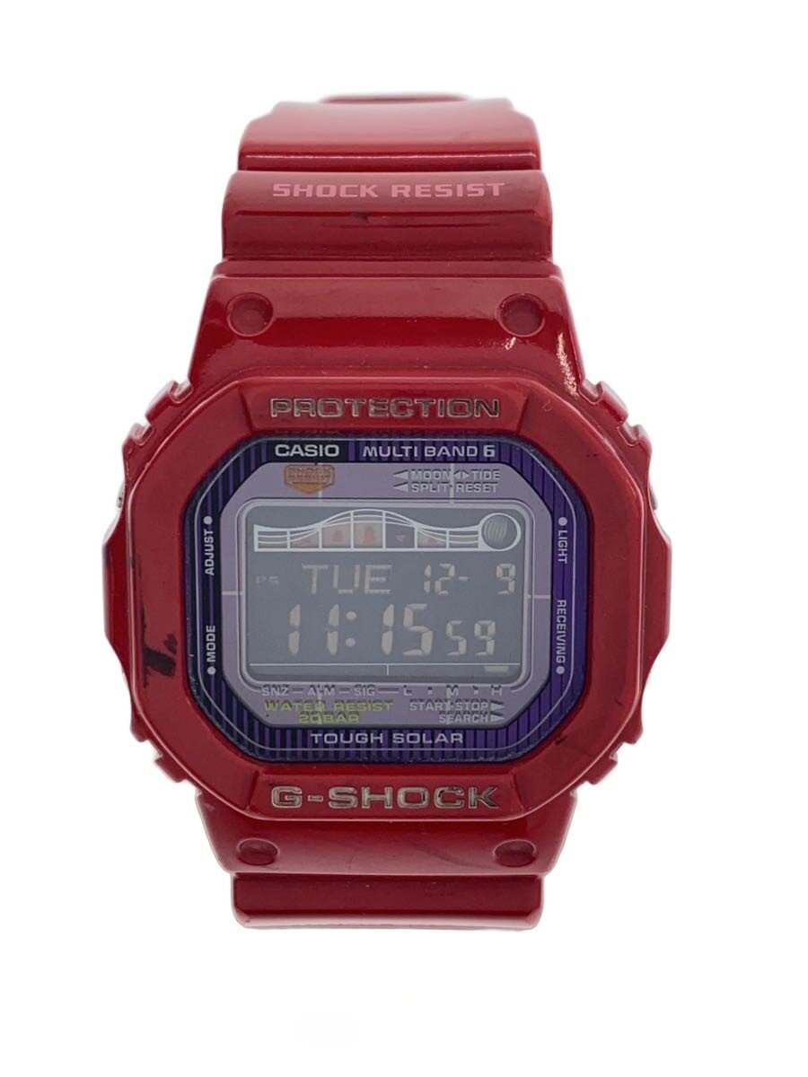 【中古】CASIO◆ソーラーウオッチ・G-SHOCK/デジタル/RED//【服飾雑貨他】
