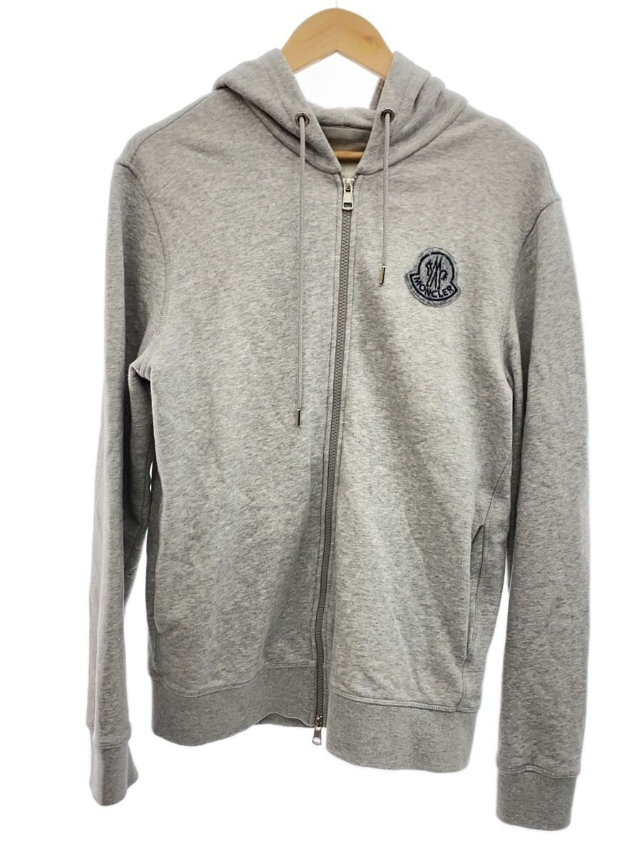 【中古】MONCLER◆ジップパーカー/S/綿織物/GRY/無地/G10928G73300 809JY【メンズウェア】