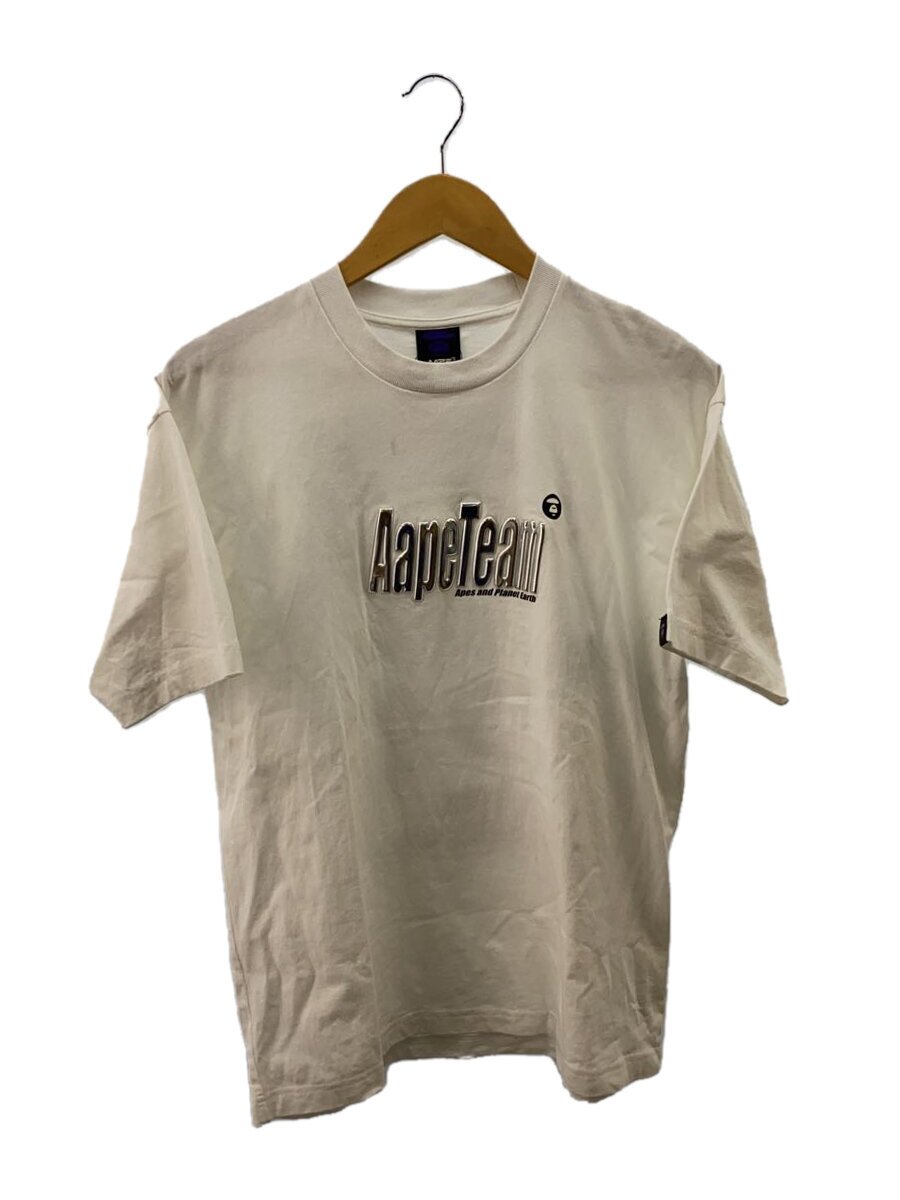 【中古】AAPE BY A BATHING APE◆プルオーバー/M/綿織物/WHT/刷り上げる/AAPTEM1284XXK【メンズウェア】