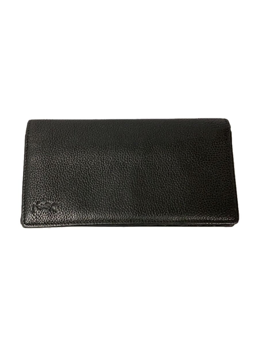 【中古】SAINT LAURENT◆長銭入れ/なめし革/BLK/メンズ【服飾雑貨他】