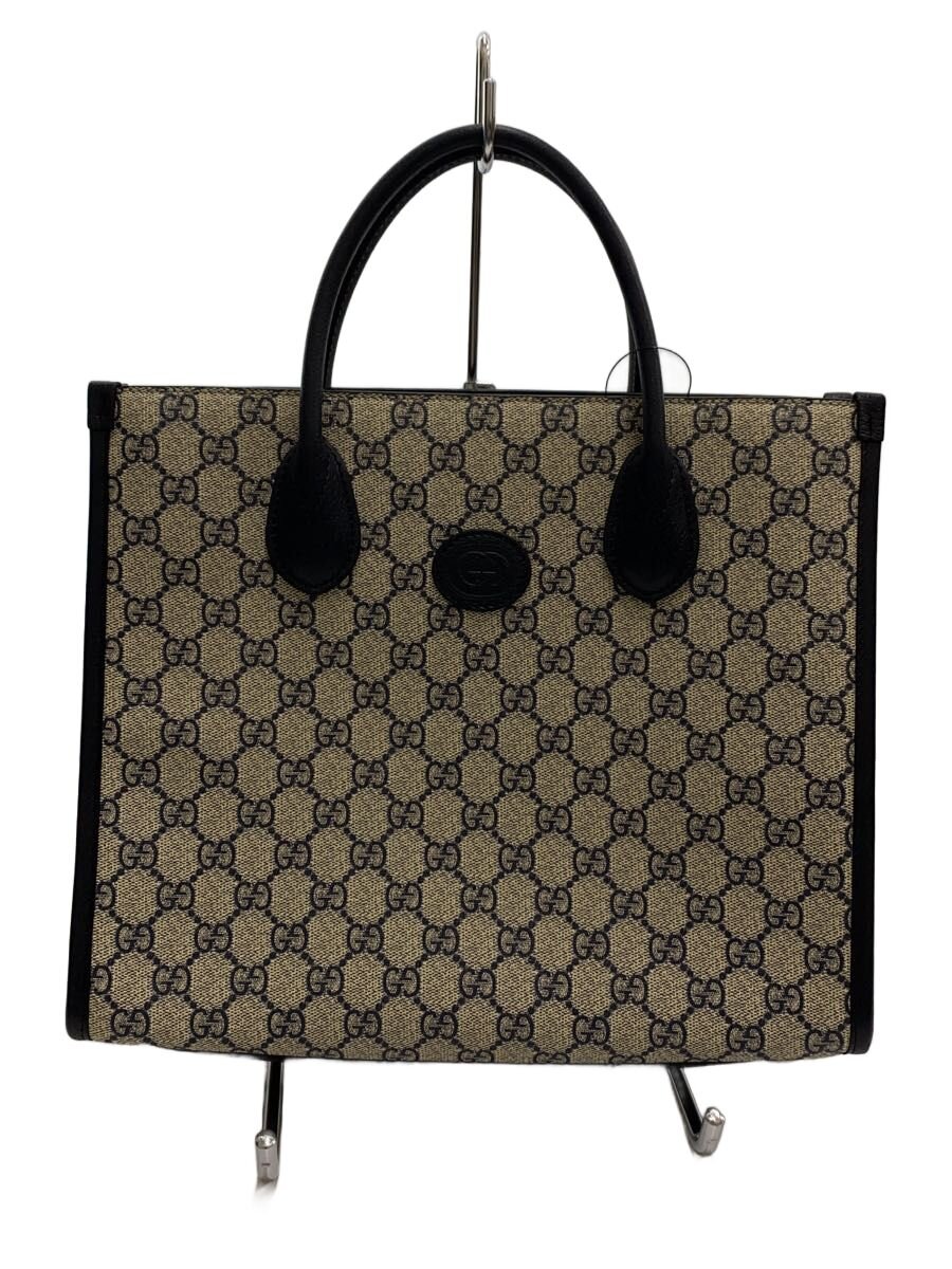 【中古】GUCCI◆GGスプリーム/2wayショルダーバッグ/ハンドバック/BEG×BLK/総柄/659988【御徒面子】