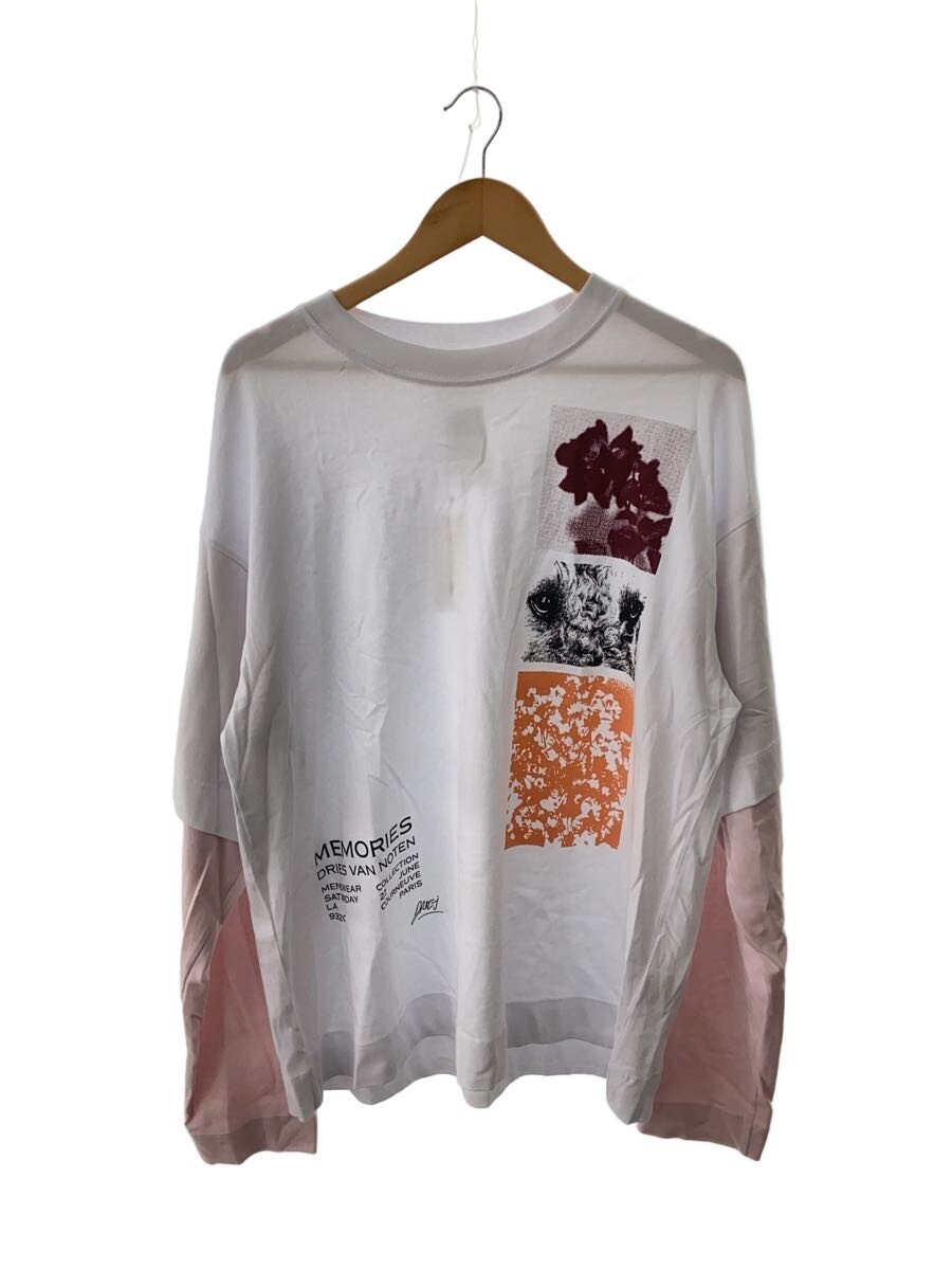 【中古】DRIES VAN NOTEN◆HEMMINGS PR1603MK. LS. T-SHIRT/長袖プルオーバー/S/綿織物/WHT//【メンズウェア】