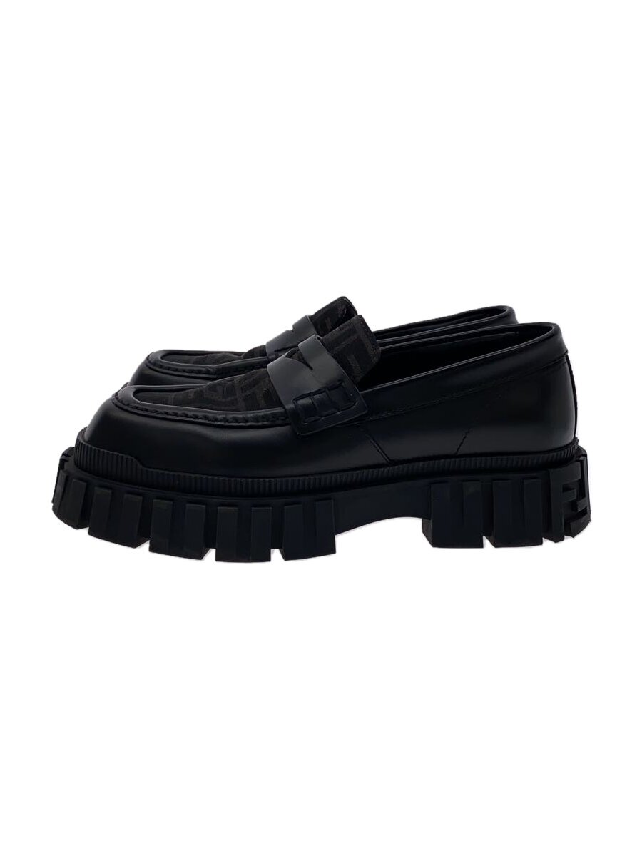 【中古】FENDI◆FENDI フェンディ ズッカ柄/コインローファー/25珊/BLK/1487【シューズ】