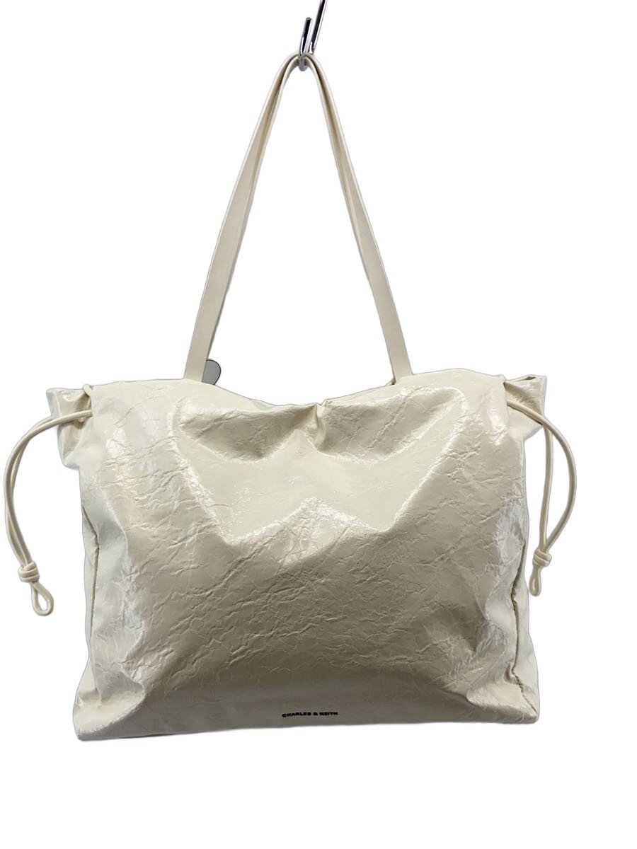【中古】CHARLES\u0026KEITH◆トートバッグ/--/WHT【御徒面子】