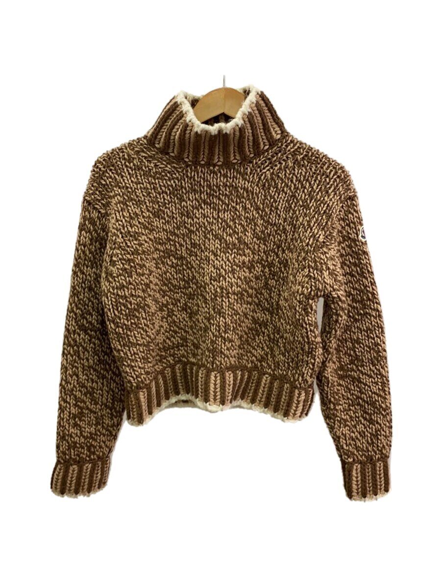 【中古】MONCLER◆編み物・ティーシャツ(朦朦たる)/XS/羊毛/BRW/J20939F00021//【レディース御召しもの】