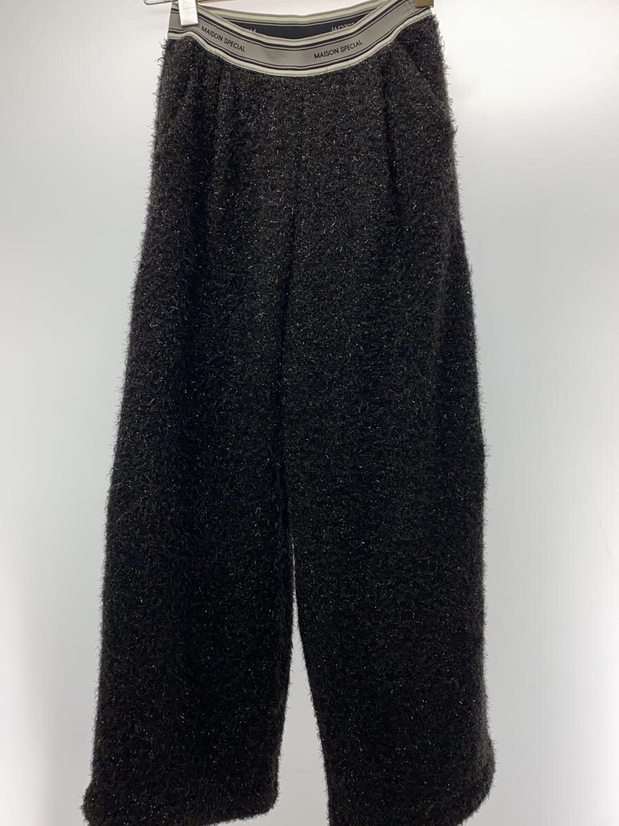 【中古】MAISON SPECIAL◆Logo Band Lame Pants/下つ方/36/ポリエステル/BLK/21232465202【レディースお召しもの】