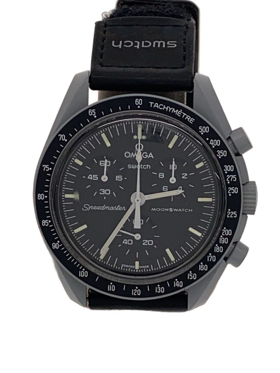 【中古】OMEGA◆石英ウォッチ/アナログ/BLK/BLK/S033M100//【服飾雑貨他】
