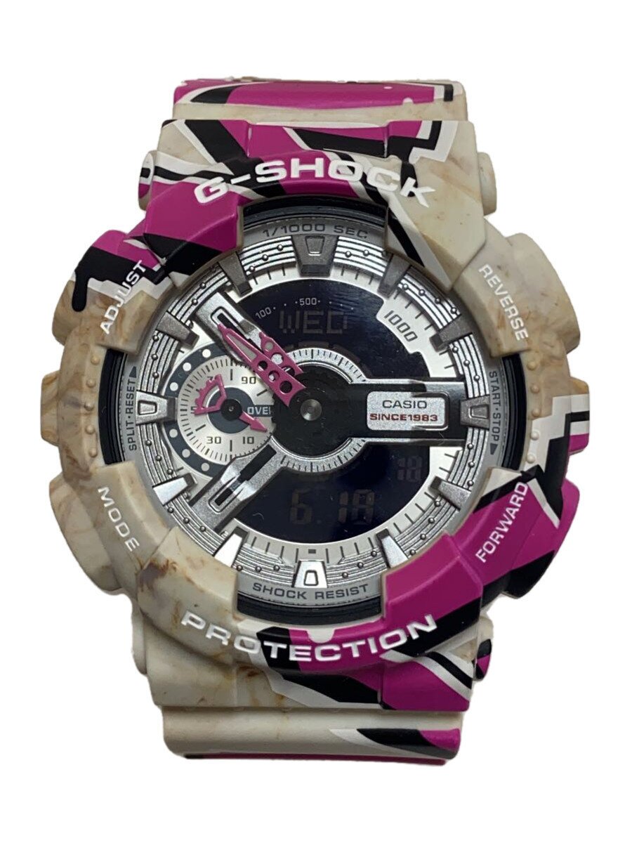 【中古】CASIO◆石英ウオッチ_G-SHOCK/デジタル/天然ゴム/WHT【服飾雑貨他】