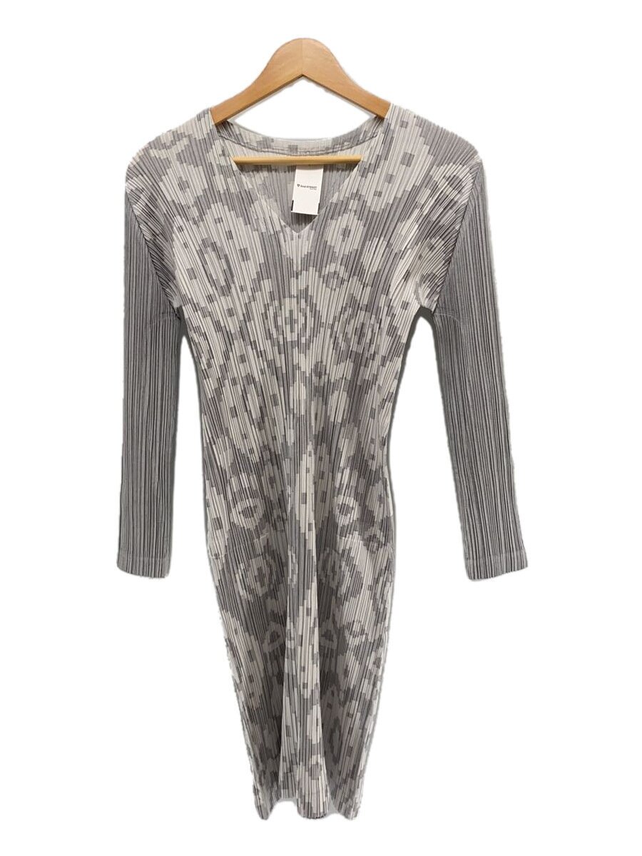 【中古】PLEATS PLEASE ISSEY MIYAKE◆プリーツプリーズイッセイミヤケ/3/ポリエステル/総柄/PP51-JH533/薄墨色【レディース御召しもの】