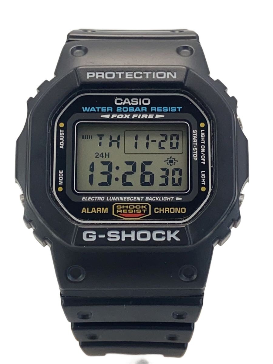 【中古】CASIO◆石英ウオッチ・G-SHOCK/デジタル/天然ゴム/CLR/BLK【服飾雑貨他】