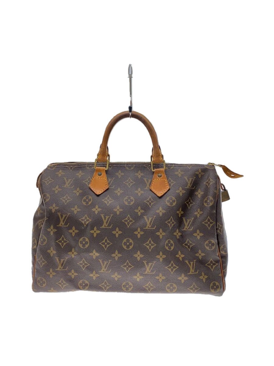 【中古】LOUIS VUITTON◆1)スピーディ・バンドリエール35_モノグラム・帆布_BRW/PVC/BRW【御徒面子】