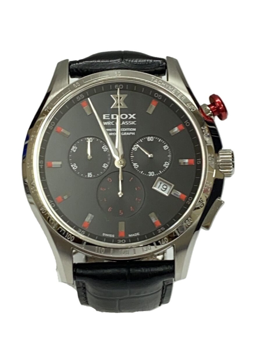 【中古】EDOX◆石英ウオッチ/アナログ/BLK/BLK/クロノラリー/WRC CLASSIC//【服飾雑貨他】