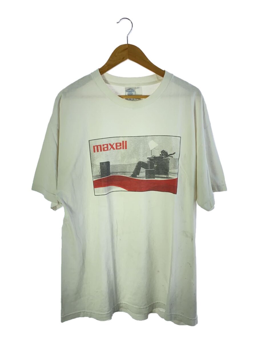【中古】ALSTYLE◆Vintage/90s～/MAXELL/会社組織刷り上げるプルオーバー/XL/綿織物/WHT/無地【メンズウェア】